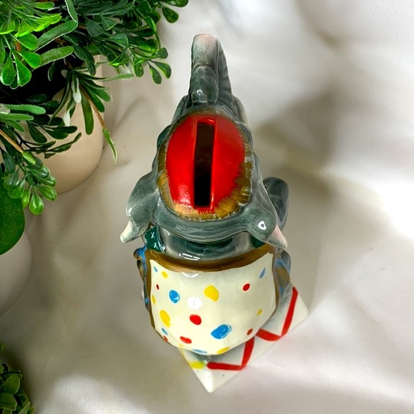 Vintage hand painted glazed ceramic Circus Elephant bank - Picture 5 of 9